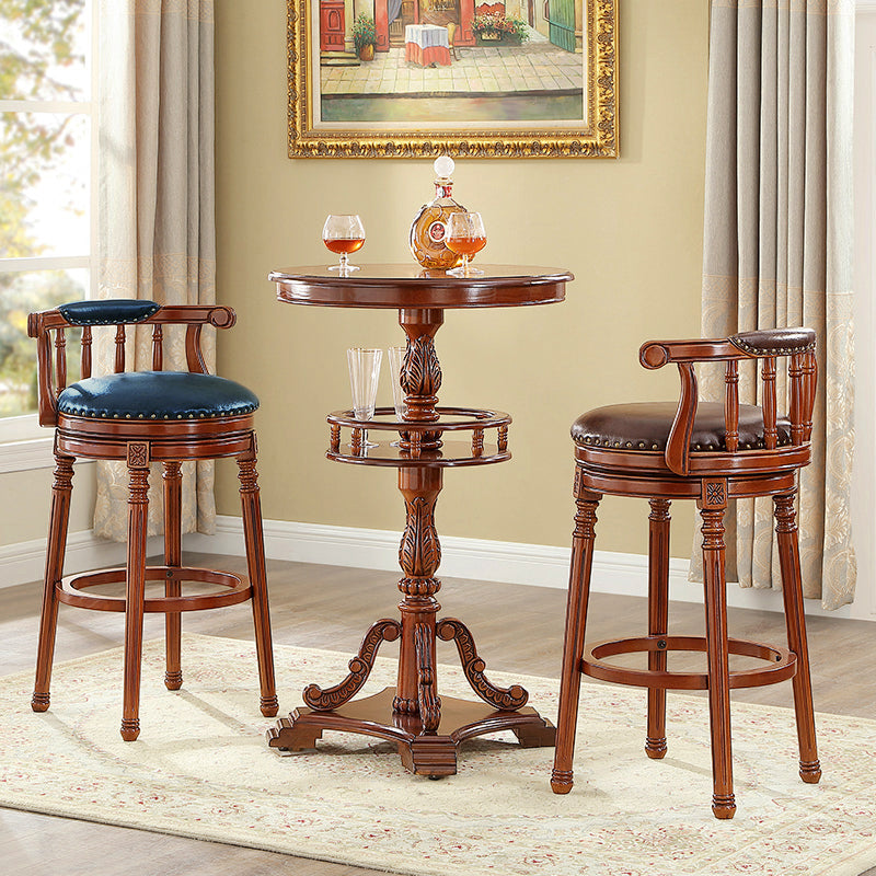 1/3 stukken Moderne vaste houten pubtafel Set ronde toonbanktafel