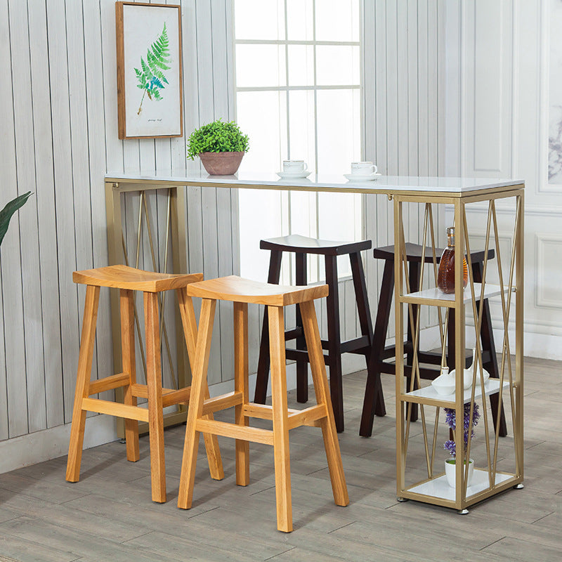 Faux marmeren balktafel set 1/2/5 stuks rechthoekige teller tafel met backless krukken