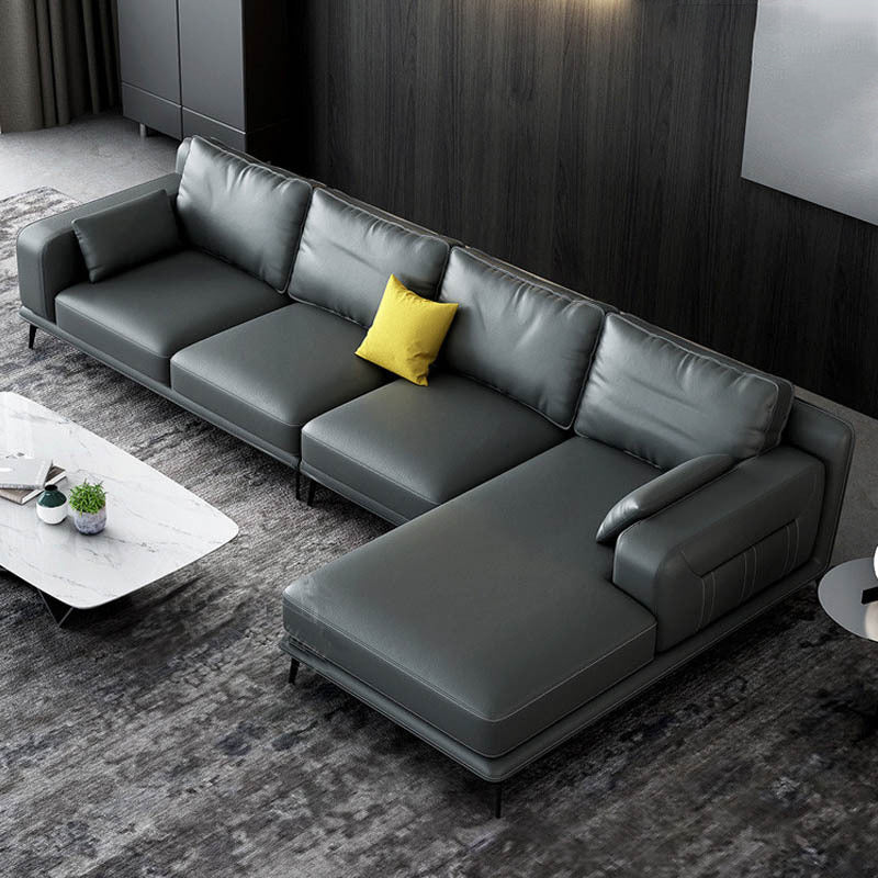 nordic Pillows Recessed Arm Living Room Seating Faux Leather Stationary