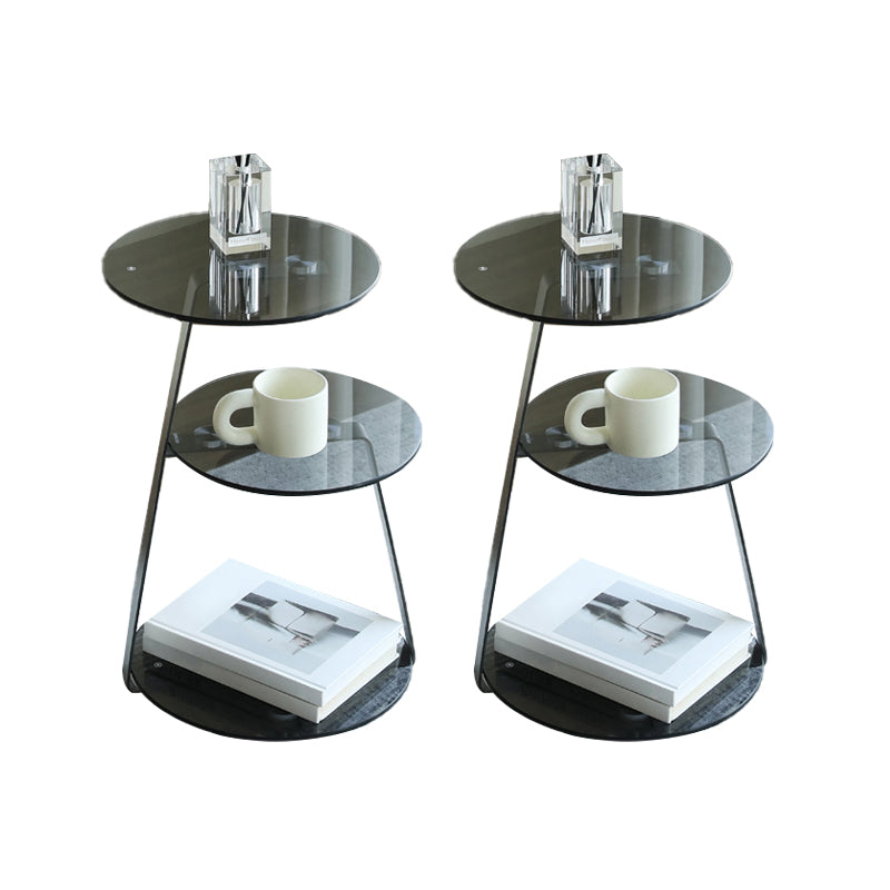 Modern de la mesa redonda de la esquina redonda de 3 niveles con almacenamiento