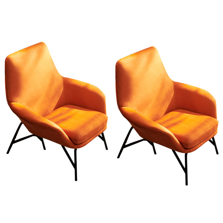 Contemporary 27.56" W Flared Arms Armchair with MW Base for Living Room Orange 2 Piece Set Clearhalo 'Accent Chairs' 'accent_chairs' 'Chairs & Seating' 'furn' 'furn_accent_chairs' 'Furniture' 'Living Room Furniture' 6189124
