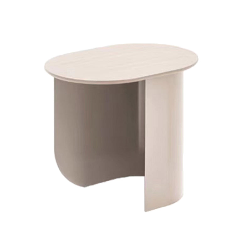 Moderno secolo moderno da 16,53 "H tavolino da caffè astratto in legno ovale