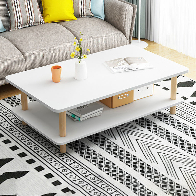 Eigentijds 16.92 "H rechthoek houten salontafel met plank