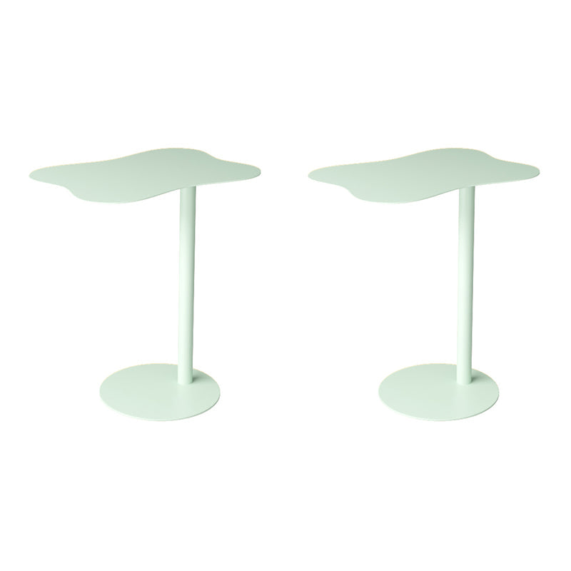 Mid-Century End Slide Table Minimalist Metal Pedestal Sofa Corner Table