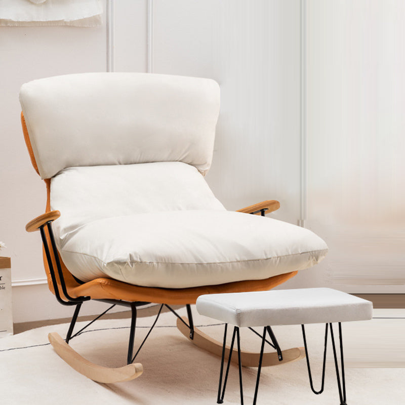 Patchwork Rocking Chair tissu titulades chaise à bascule contemporaine avec ottoman