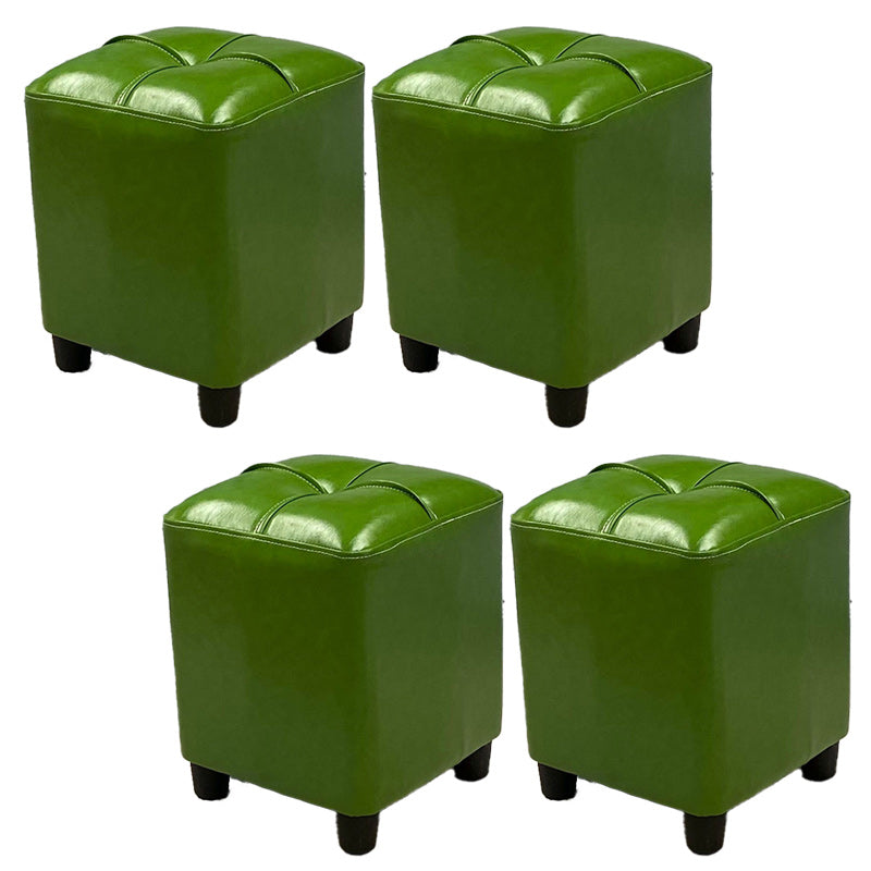 Leather Pouf Ottoman Whole Colored Water Resistant Square Tufted Pouf Ottoman Green 4 Piece Set Clearhalo 'furn' 'furn_ottomans_poufs' 'Furniture' 'Living Room Furniture' 'Ottomans & Poufs' 'ottomans_poufs' 6197045