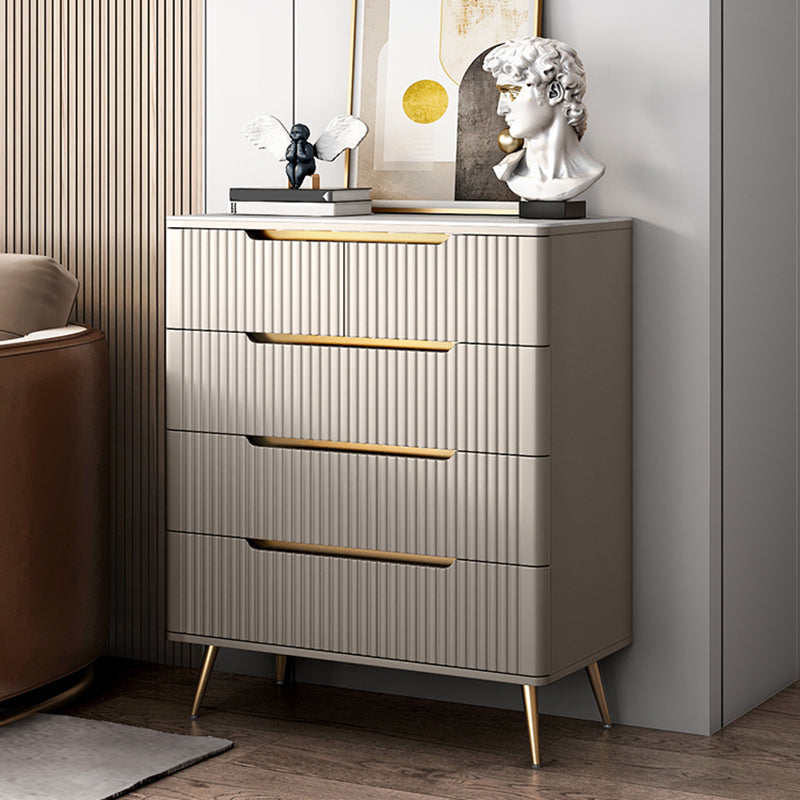 Glam Bedroom Engineered Wood Storage Chest Vertical Chest with Drawers
