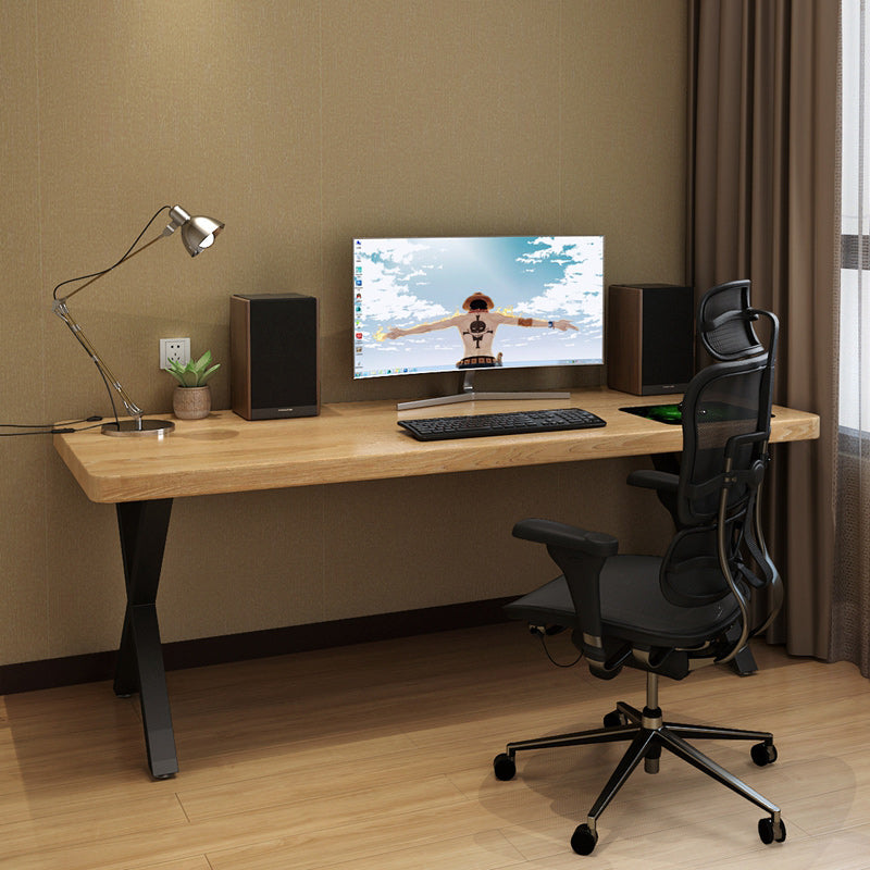 Bureau de bureau rectangulaire industriel naturel bureau d'écriture en bois massif