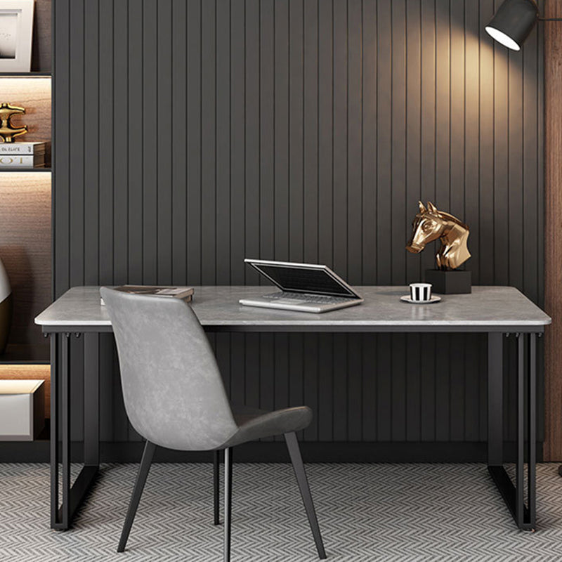 Bureau d'écriture en marbre industriel Bureau de bureau en étain avec des jambes en métal