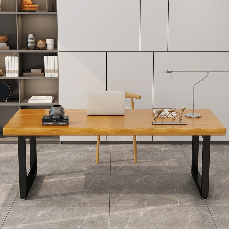 Solid Wood Rectangular Writing Desk Modern Natural Meeting Desk for Office
