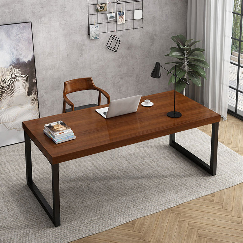 Solid Wood Natural Rectangular Writing Desk Modern Meeting Desk for Office 86.6"L x 31.5"W x 29.5"H Clearhalo 'furn' 'furn_office_desk' 'Furniture' 'Office Desks' 'Office Furniture' 'office_desk' 6200287