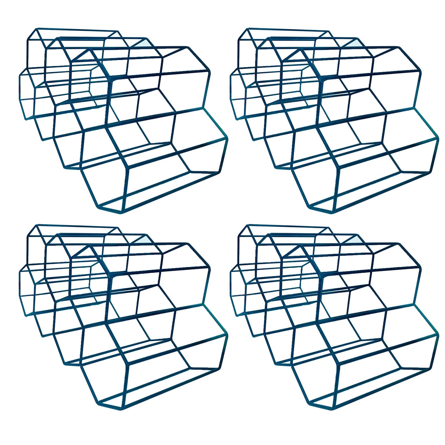 Tabletop or Countertop Free-Stand Bottle Wine Rack Modern Metal Wine Bottle Holder 13.9"L x 7.6"W x 7.1"H Black 4 Piece Set Clearhalo 'furn' 'furn_wine_racks' 'Furniture' 'Kitchen & Dining Furniture' 'Wine Racks' 'wine_racks' 6200577