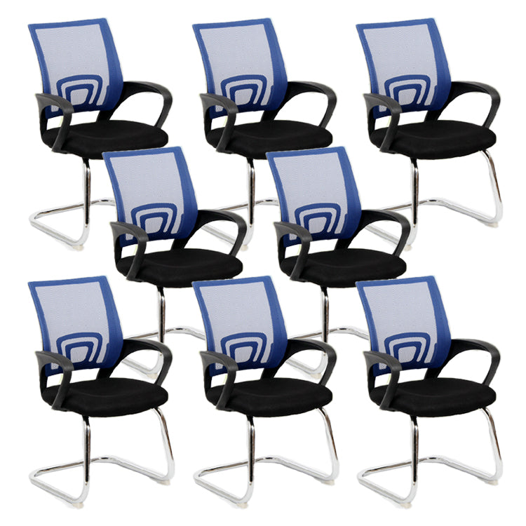 Sedia da scrivania contemporanea da 19 "sedia a braccia fissa nera.