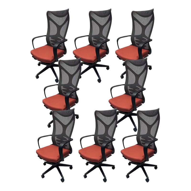 Sedia da scrivania moderna sedia per computer in rete sedia a schiena in alto in verde/arancione/nero/grigio