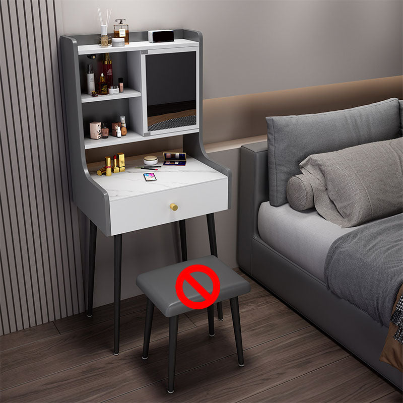 Ensemble de vanité moderne avec 1 tiroir et miroir et étagères de rangement