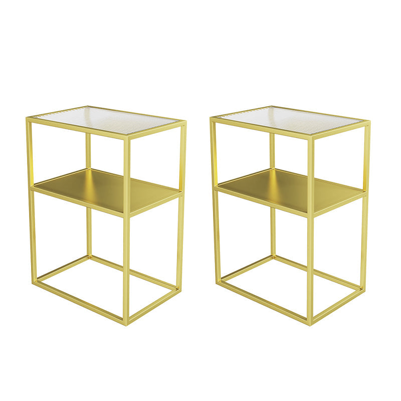 Mesa de deslizamiento del extremo de marco mesa de esquina de doble nivel rectangular con almacenamiento