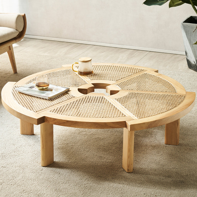 Scandinavian 1 enkele salontafel Ronde houten cocktailtafel