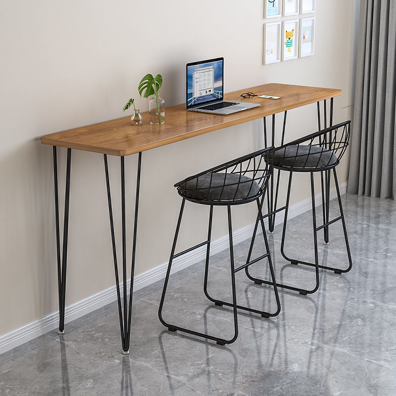 Tavolo da pranzo in legno artificiale rettangolo tavolo da banco con 4 gambe