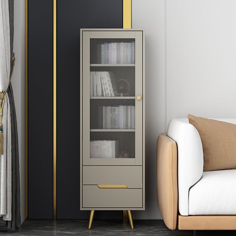 Mobile moderno armadio in finto vetrina con porte di vetro e 2 cassetti per camera da letto