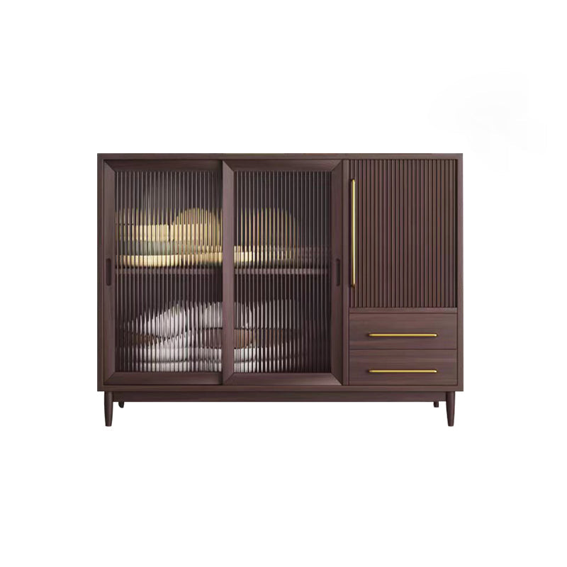 Mobile moderno armadio in legno massiccio armadio per porte in vetro con cassetti