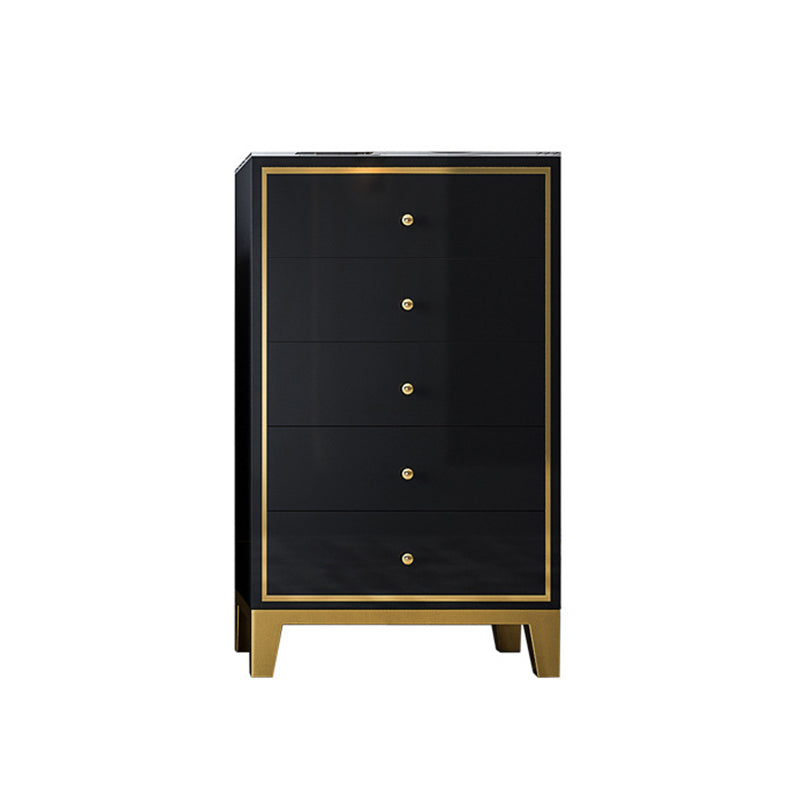 Glam Vertical Bedroom Chest Wooden Storage Chest with Drawers Black 5 Clearhalo 'Bedroom Furniture' 'Dressers & Chests' 'dressers_chests' 'furn' 'furn_dressers_chests' 'Furniture' 6207693
