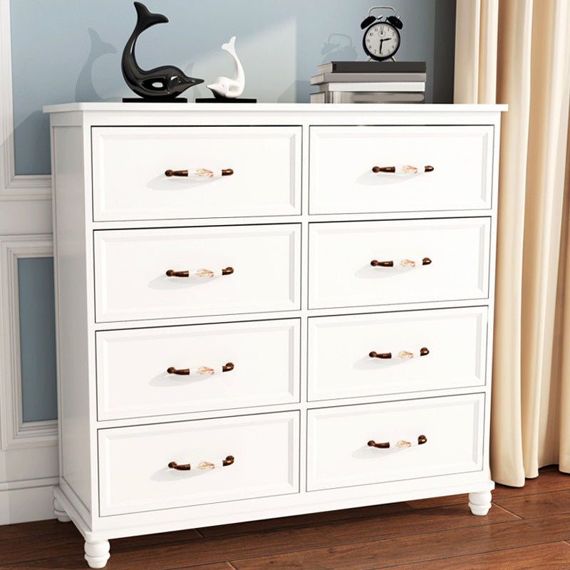 13.8" W Vertical Chest Solid Wood White Storage Chest with Drawers
