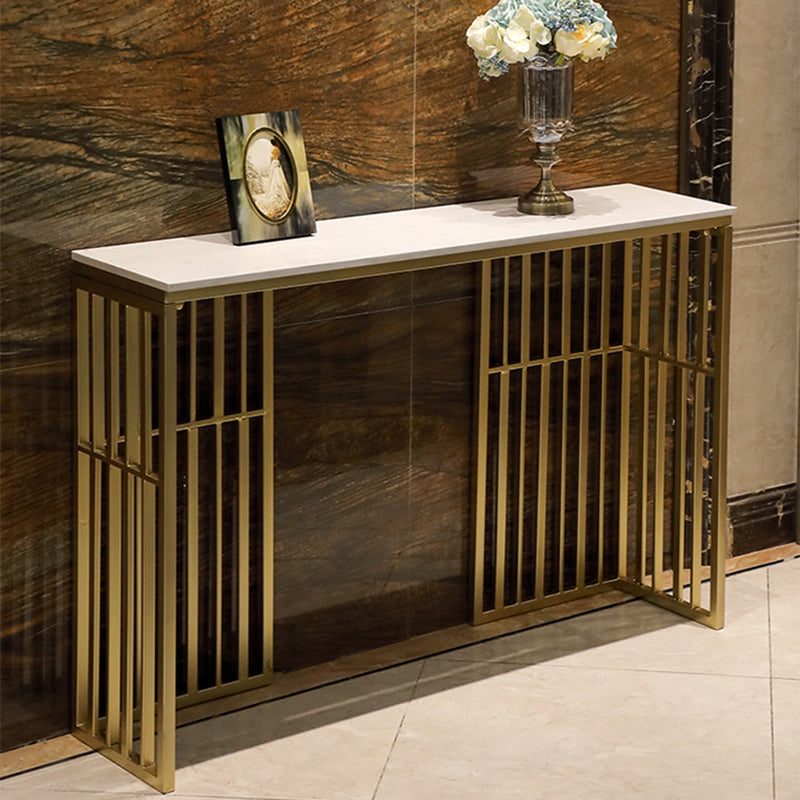 Glam Sofa Console Table Antique Finish Console Accent Table with Shelf