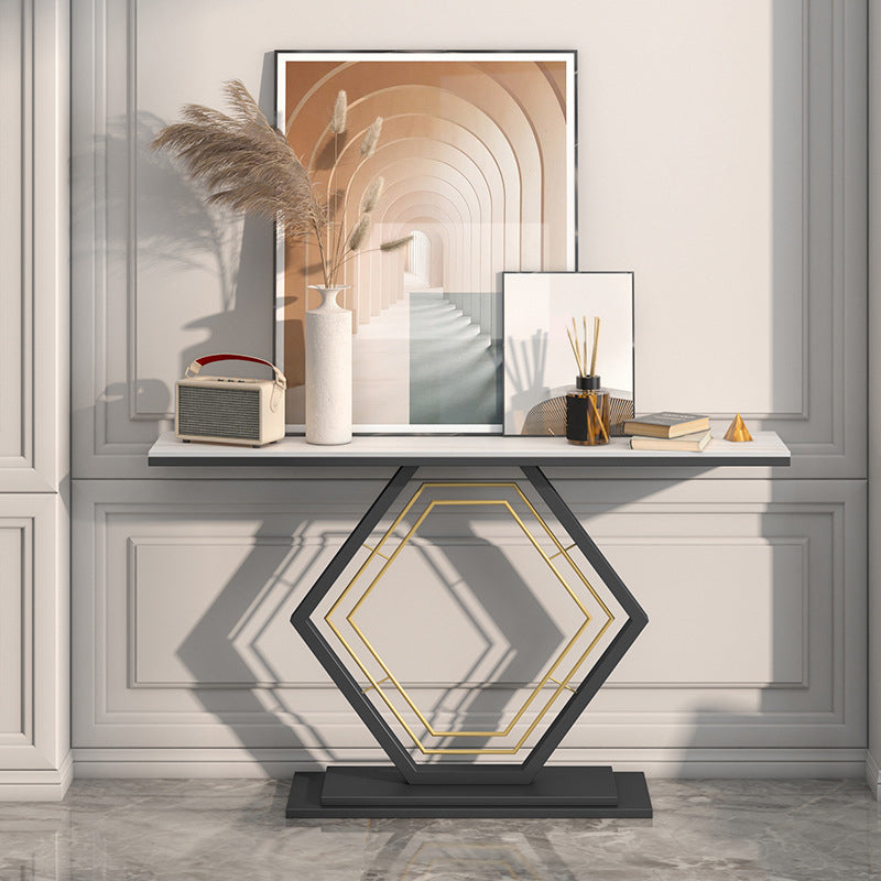 Glam Rectangle Console Accent Table Antique Finish Sofa Console Table