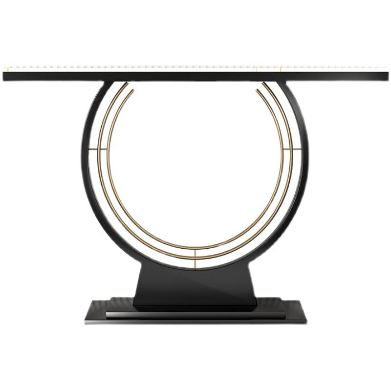 31.5-inch Tall Glam Console Table Stone Accent Table for Hall 63"L x 12"W x 31"H Clearhalo 'Console Tables' 'console_tables' 'Entry & Mudroom Furniture' 'furn' 'furn_console_tables' 'Furniture' 6207838