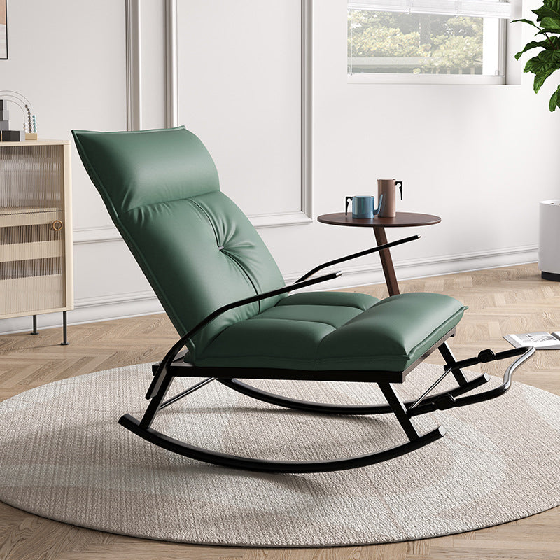 Modern Tufted Rocker Chair Whole Colored Scratch Resistant Leather Rocker Chair Green Clearhalo 'Chairs & Seating' 'furn' 'furn_rocking_chairs' 'Furniture' 'Living Room Furniture' 'Rocking Chairs' 'rocking_chairs' 6211452