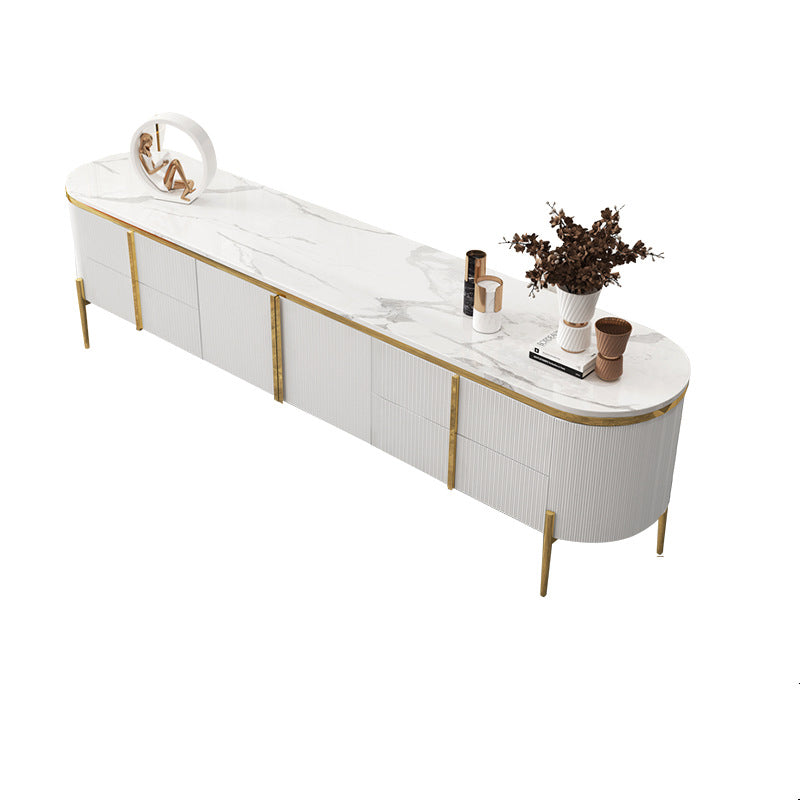 Console TV in marmo glam Console chiusa Media TV per soggiorno per soggiorno
