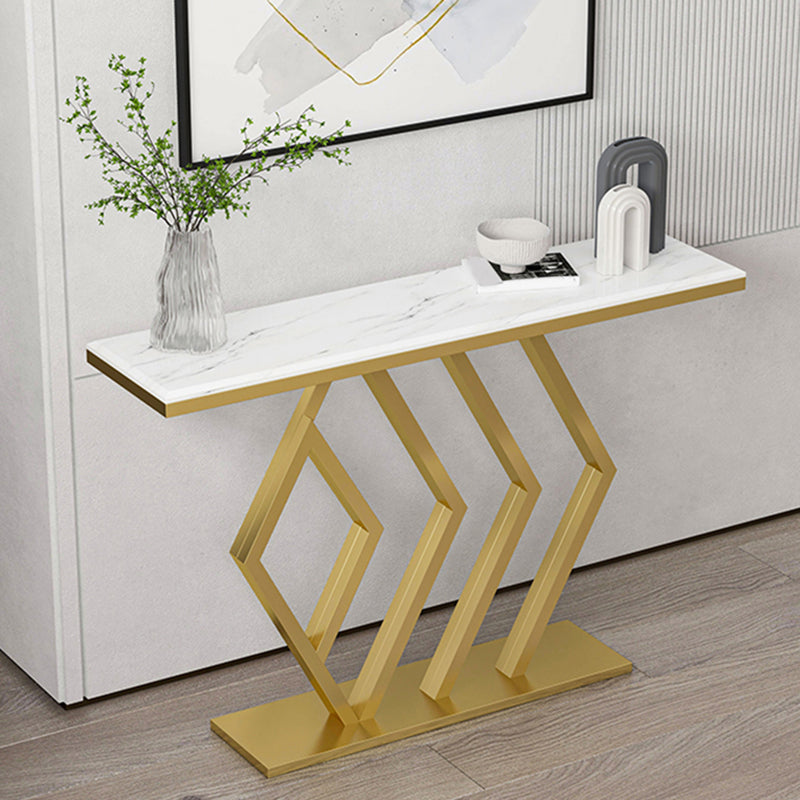 Tabla de consola de sofá glamorosa Tabla de acento de acabado antiguo en mármol