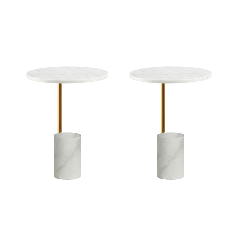 Scandinavian Side Table Marble Pedestal Round Living Room End Table White 2 Clearhalo 'Coffee & Accent Tables' 'End & Side Tables' 'end_side_tables' 'furn' 'furn_end_side_tables' 'Furniture' 'Living Room Furniture' 6215571