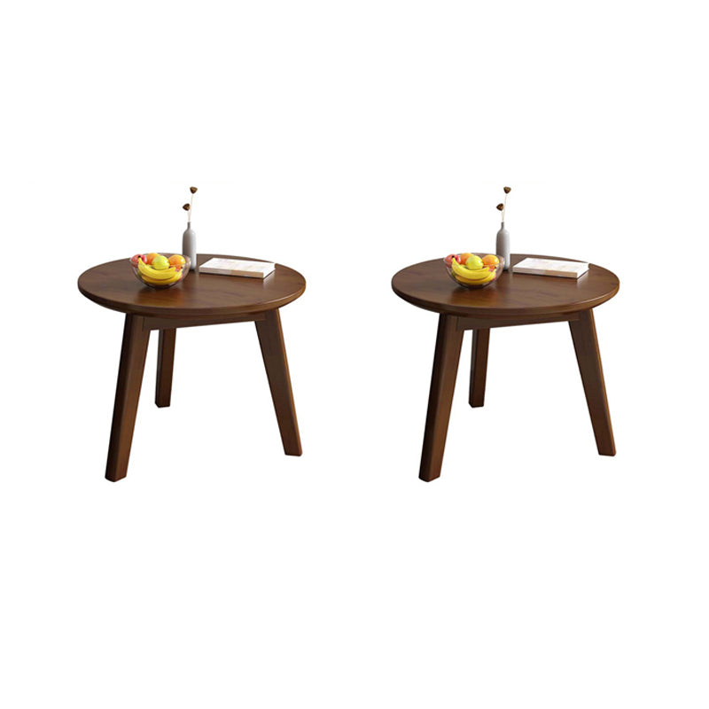 Mesa auxiliar de madera sólida 3 patas redonda de la sala de estar nórdica