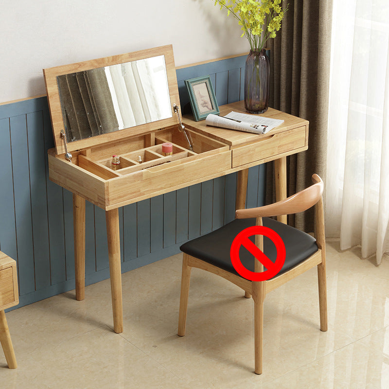 Choworse de madera de goma colocada con taburete de madera de madera de madera de tocador