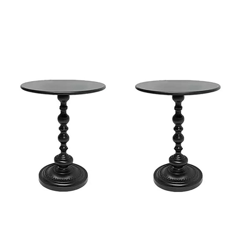 Side Table Metal Pedestal Table Round Mid-Century Living Room