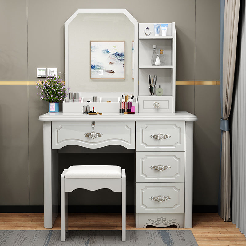 Make-up Vanity Standing Wooden 5-Drawers Mirror Contemporary