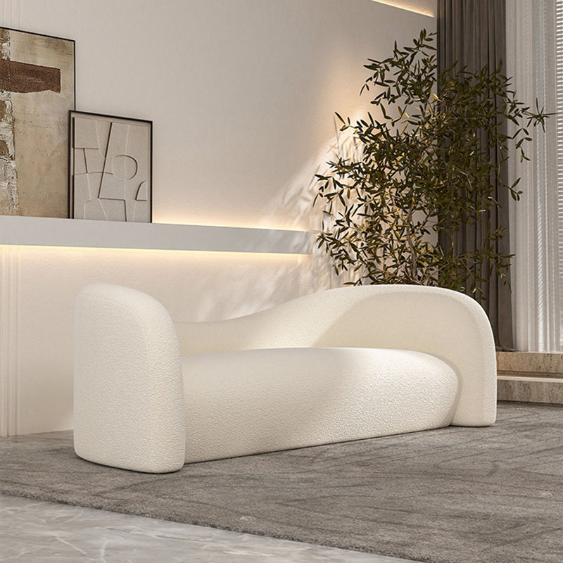 Modern Simple Curved Sofa with Tight Back for Living Room in White 94"L x 33"W x 31"H Clearhalo 'furn' 'furn_sofas' 'Furniture' 'Living Room Furniture' 'Sofa' 'sofas' 6216264
