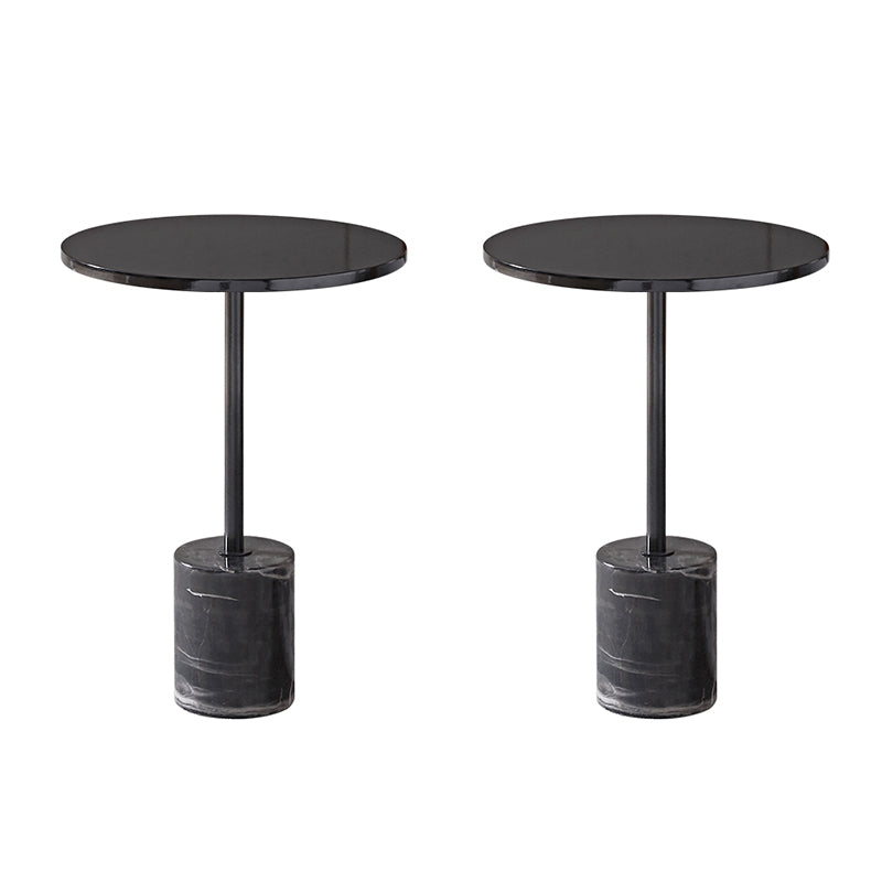 Mesa de portaobjetos del pedestal negro mesa redonda de la esquina para la sala de estar