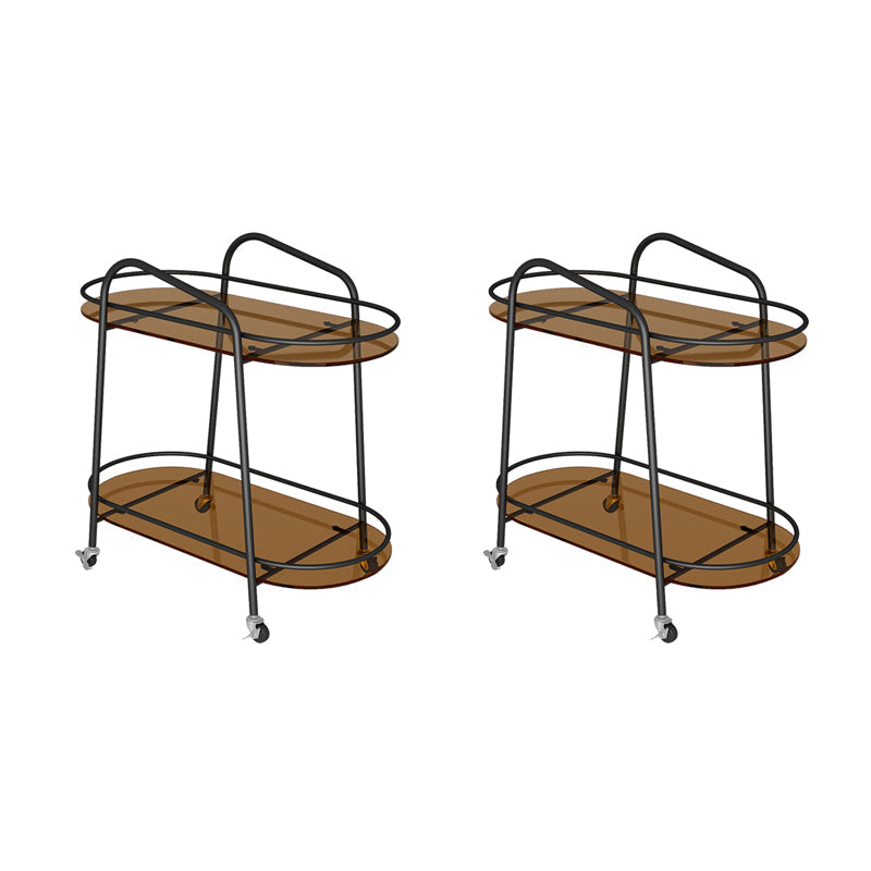 Modern Double Tier Corner Table Glass Side End Table with Storage Black 2 Clearhalo 'Coffee & Accent Tables' 'End & Side Tables' 'end_side_tables' 'furn' 'furn_end_side_tables' 'Furniture' 'Living Room Furniture' 6217389