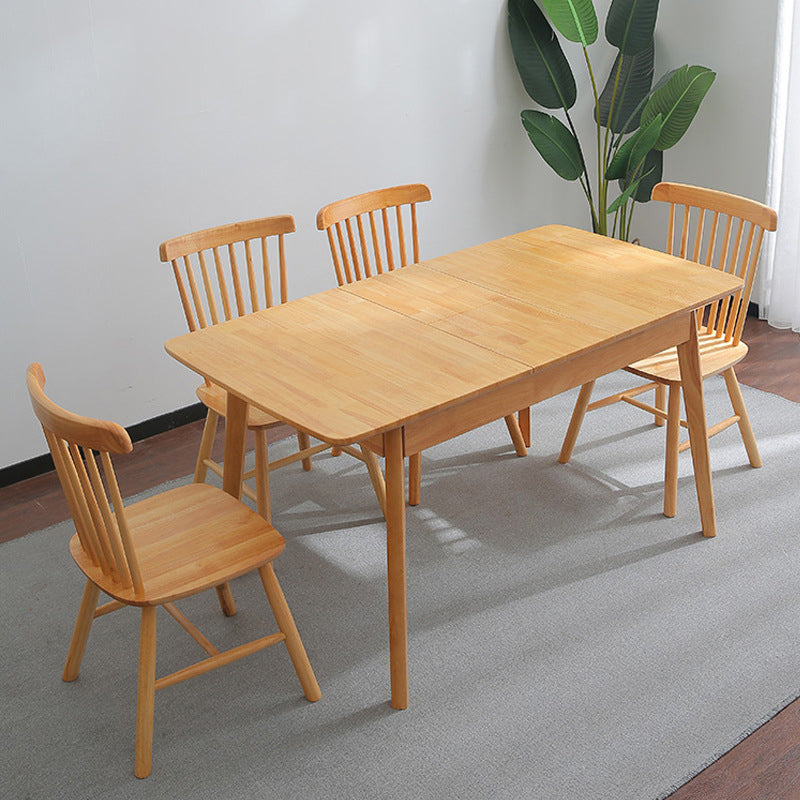 Modern Dining Table Extendable Solid Wood Dining Table for Dining Room