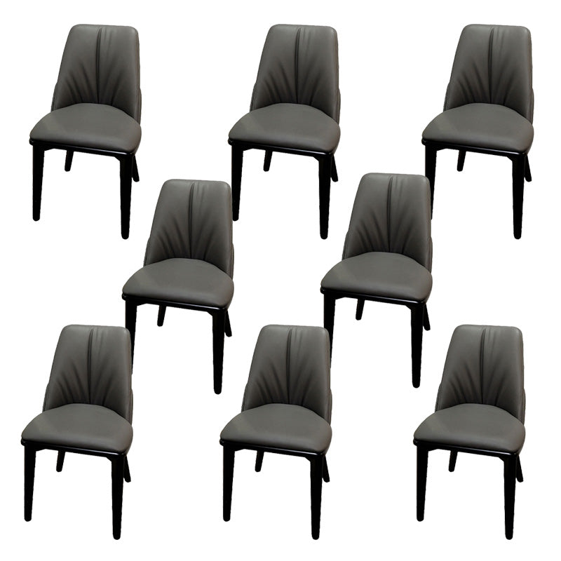 Contemporary Upholstered Dining Chairs Parsons Side Chair in Grey 8 Piece Set Clearhalo 'Dining Chairs' 'Dining Tables & Seating' 'dining_chair' 'furn' 'furn_dining_chair' 'Furniture' 'Kitchen & Dining Furniture' 6219143
