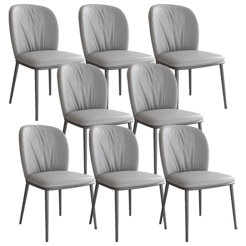 Moderne stijl faux lederen stoelarmloze metalen zijstoel voor thuisgebruik