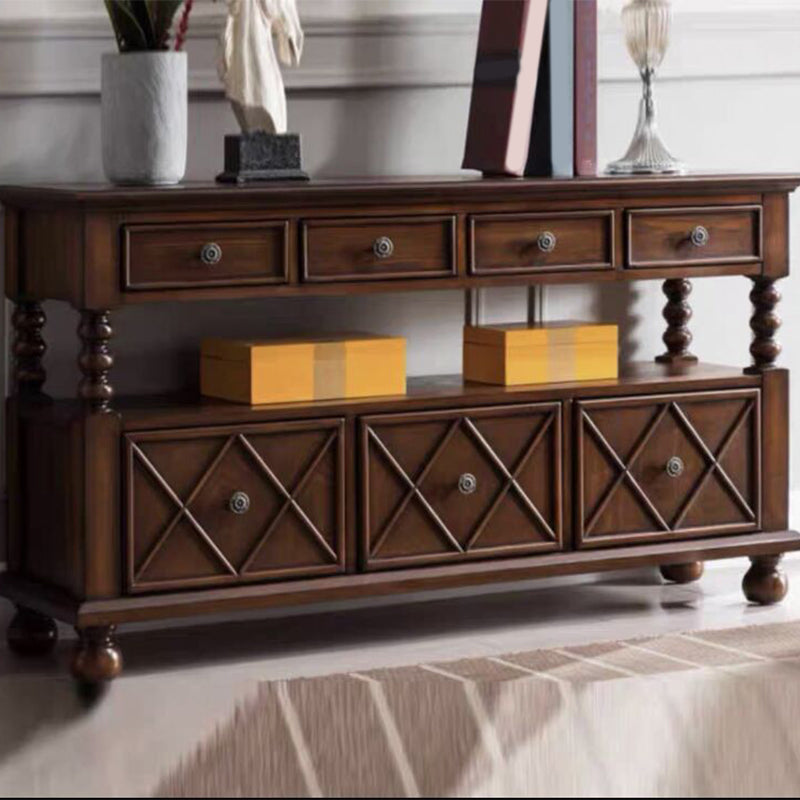 Panneau latéral en bois massif buffet de rangement rectangle avec tiroirs