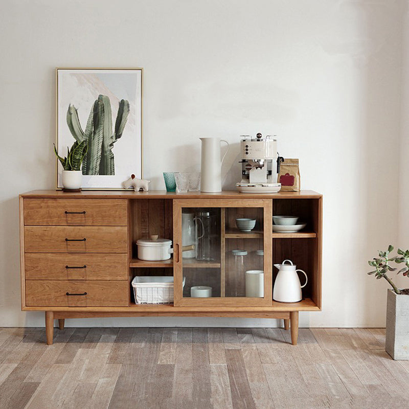 Sideboard di stoccaggio della casa in legno moderno rettangolare la parte rettangolare con porta scorrevole