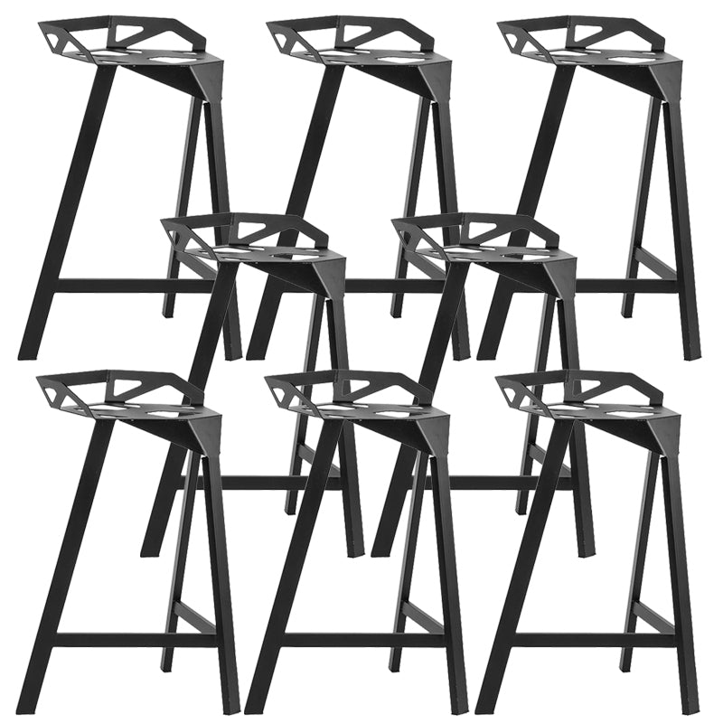 Industrial Low Back Counter Stool Metal Counter Height Stools for Home Use