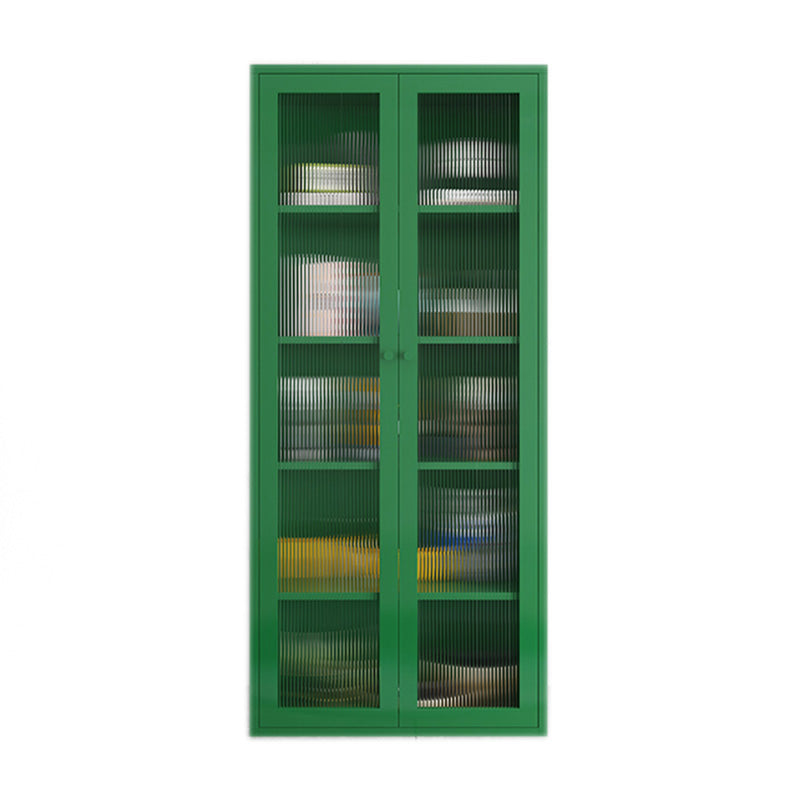 Modern Display Stand Steel Display Cabinet with Adjustable Interior Shelves Green Clearhalo 'Display & China Cabinets' 'display_china_cabinets' 'furn' 'furn_display_china_cabinets' 'Furniture' 'Kitchen & Dining Furniture' 6222546