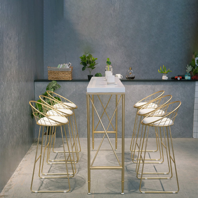 Tavolo da pranzo in metallo moderno rettangolo in legno massiccio