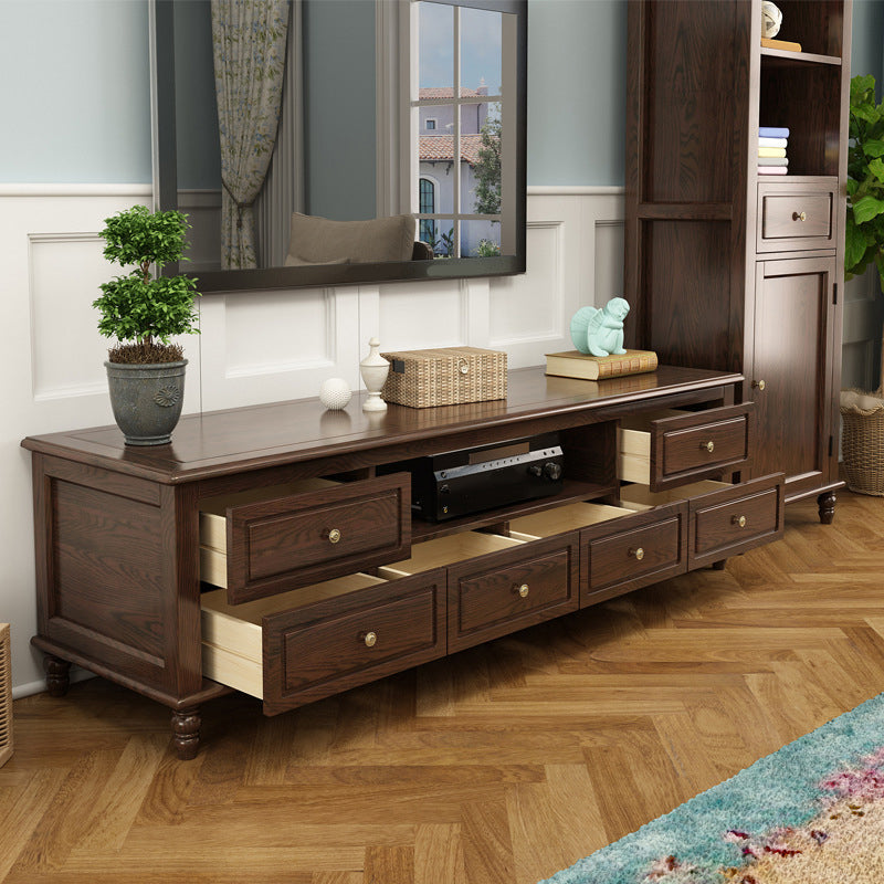 Console TV in legno tradizionale Open Storage TV Media Stand con cassetti per soggiorno