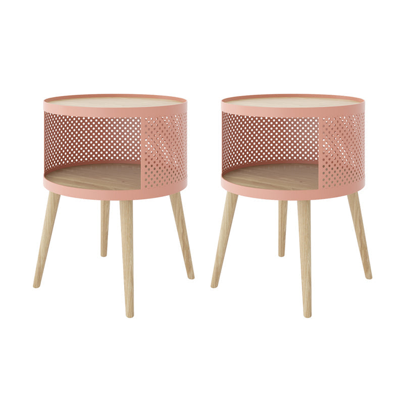 16 "W x 20" H Armadi a letto in legno massiccio comodino moderno con 2 ripiani per soggiorno